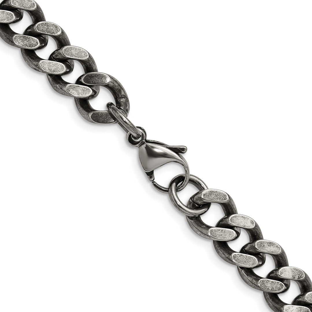 Chisel Stainless Steel Oxidized 9.25mm Curb Chain