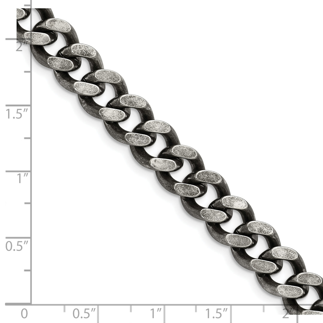 Chisel Stainless Steel Oxidized 9.25mm Curb Chain