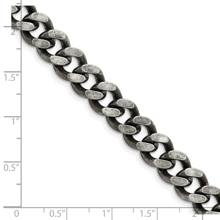 Chisel Stainless Steel Oxidized 9.25mm Curb Chain