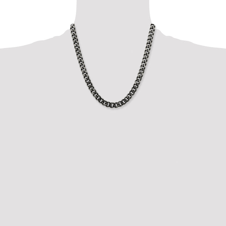 Chisel Stainless Steel Oxidized 9.25mm Curb Chain