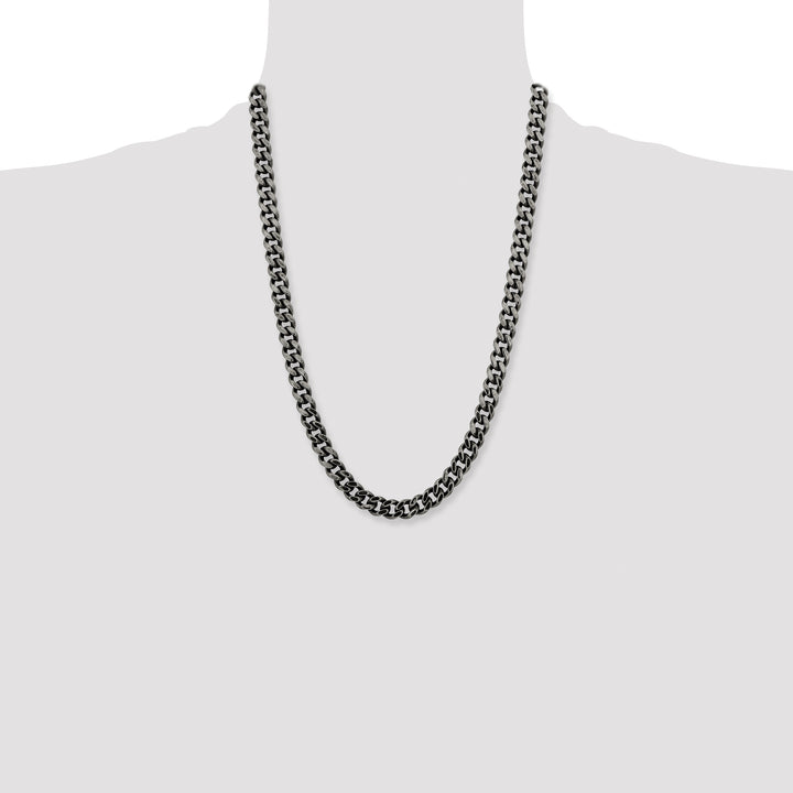 Chisel Stainless Steel Oxidized 9.25mm Curb Chain