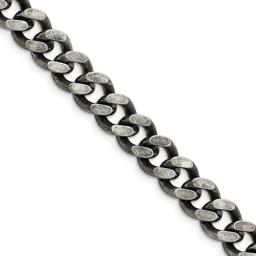 Chisel Stainless Steel Oxidized 9.25mm Curb Chain