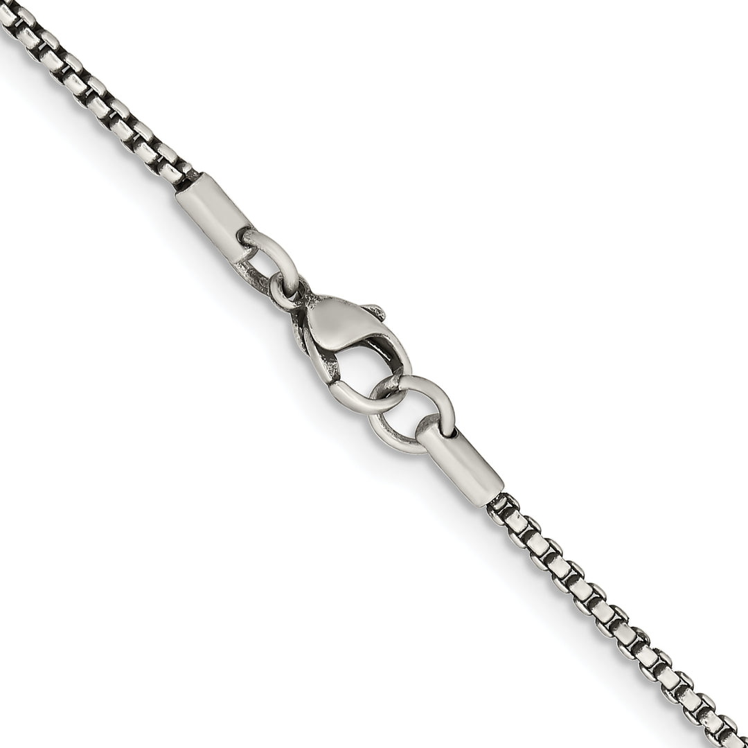 Chisel Stainless Steel Antiqued 2.25mm Box Chain
