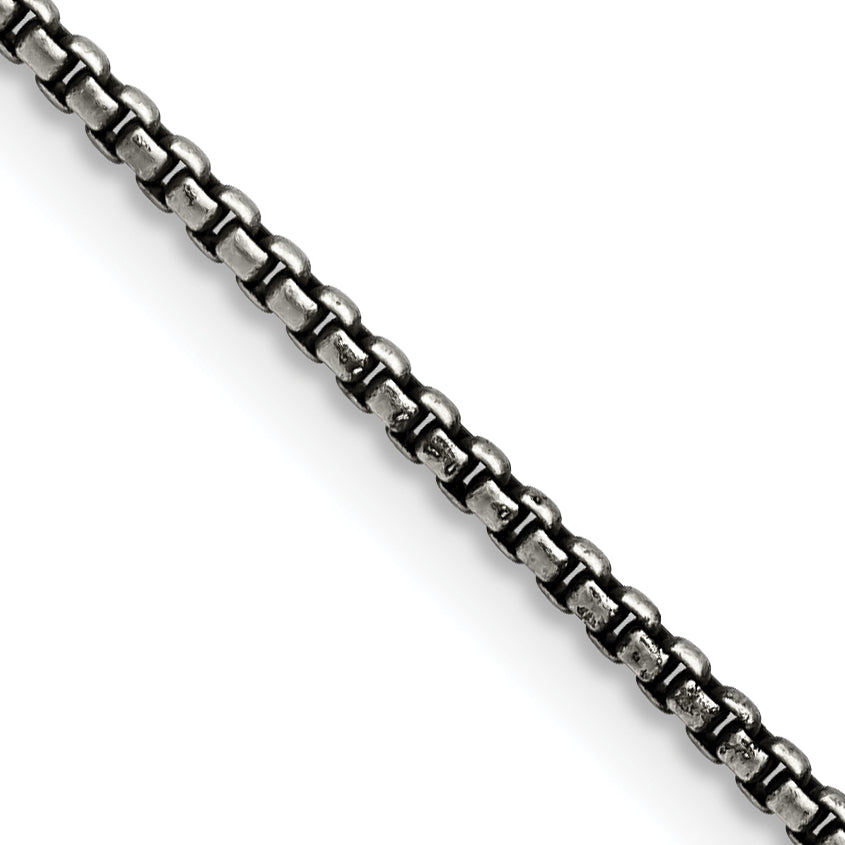Chisel Stainless Steel Antiqued 2.25mm Box Chain