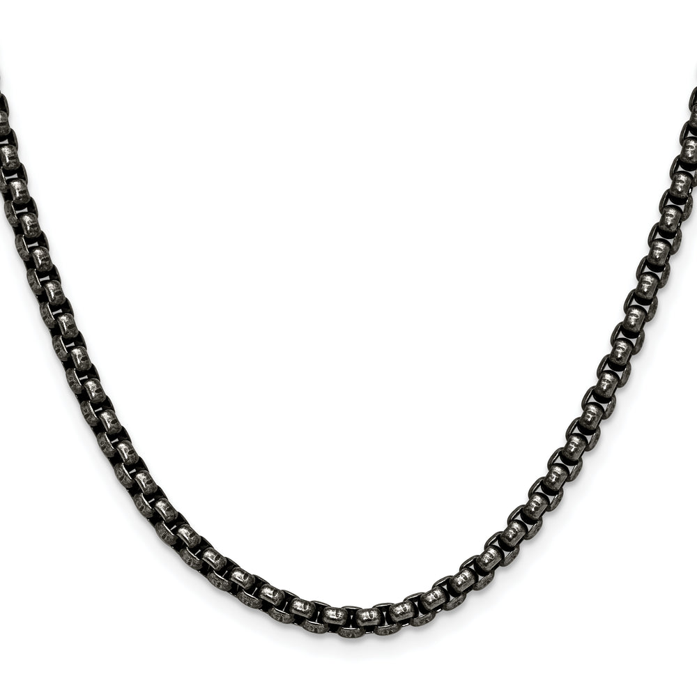 Chisel Stainless Steel Antiqued and 3.9mm Rounded Box Chain