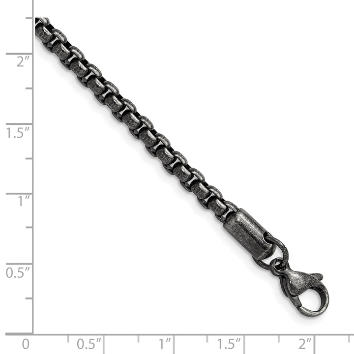 Chisel Stainless Steel Antiqued and 3.9mm Rounded Box Chain