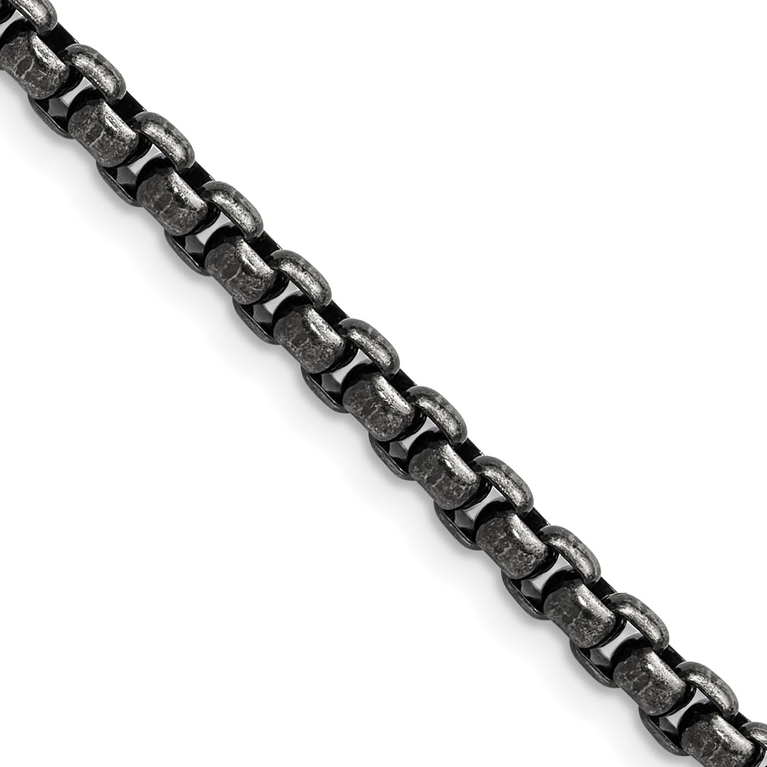 Chisel Stainless Steel Antiqued and 3.9mm Rounded Box Chain