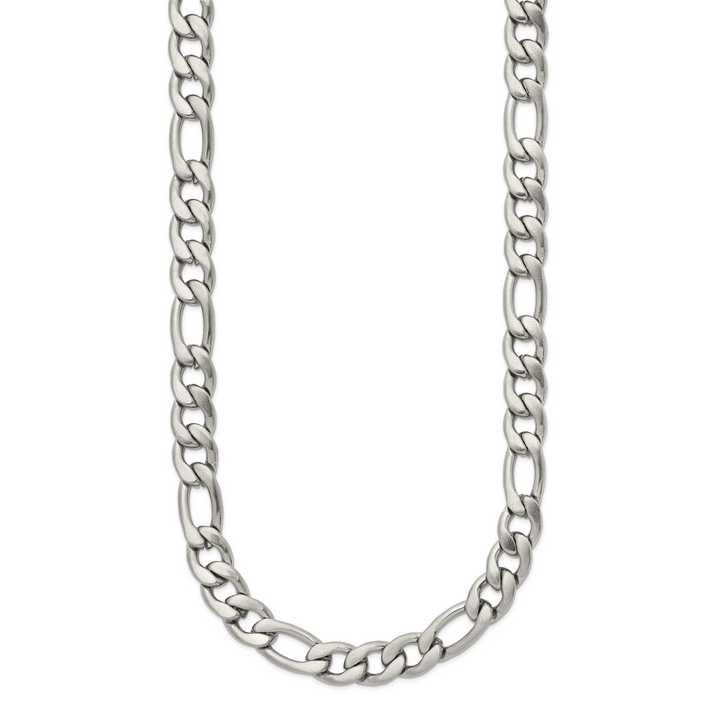 Chisel Stainless Steel Satin 7mm Figaro Chain 18 Inch
