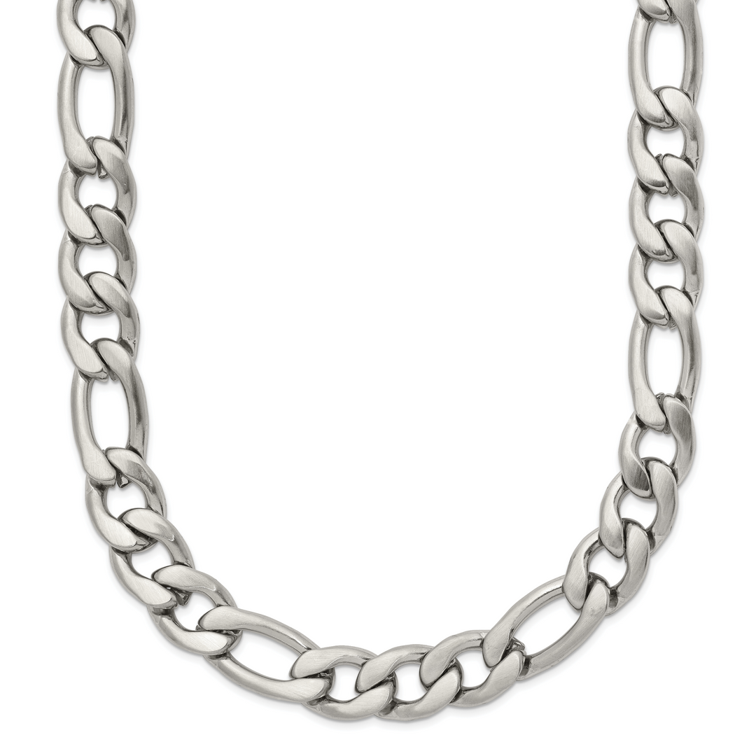 Chisel Stainless Steel Satin 7mm Figaro Chain 18 Inch