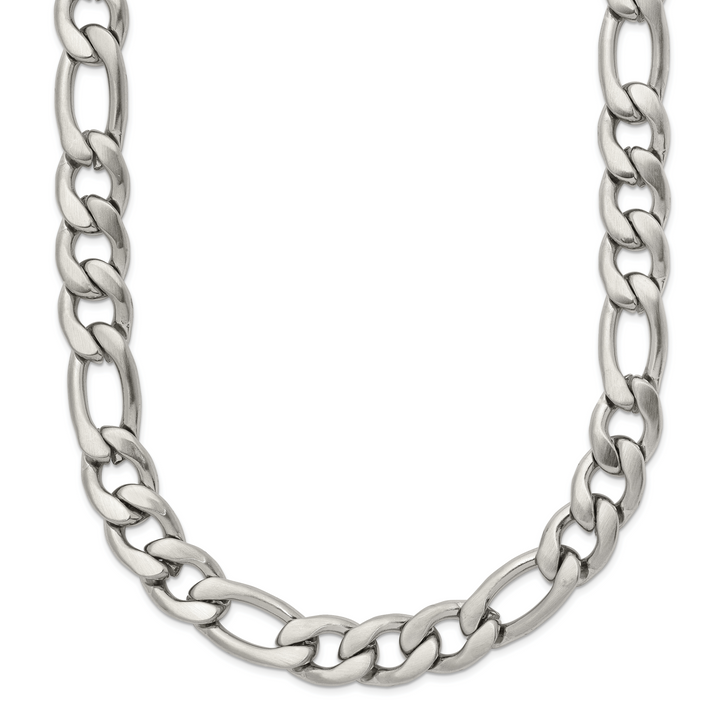 Chisel Stainless Steel Satin 7mm Figaro Chain 18 Inch