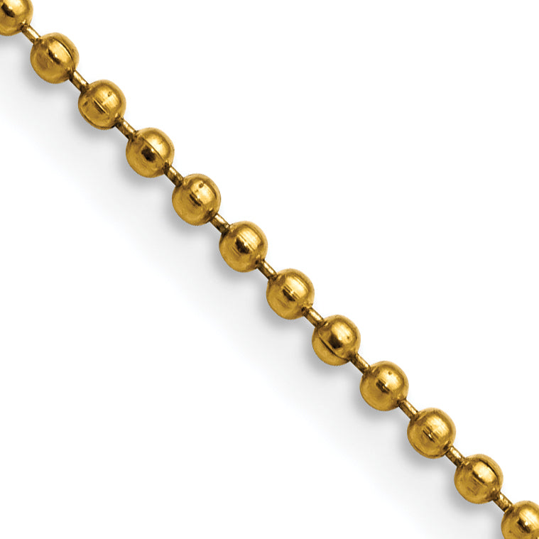 Chisel Stainless Steel Yellow Finish Finish 2mm Ball Chain