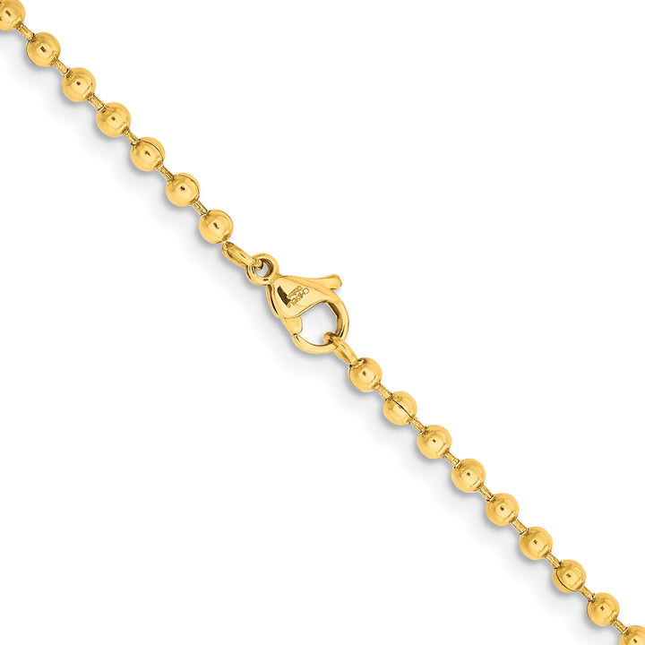 Chisel Stainless Steel Yellow Finish Finish 3mm Ball Chain