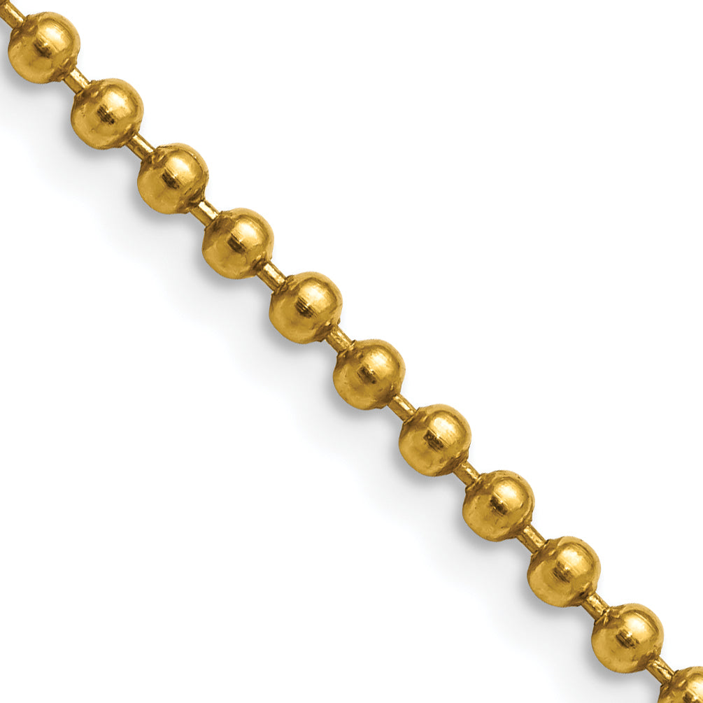 Chisel Stainless Steel Yellow Finish Finish 3mm Ball Chain