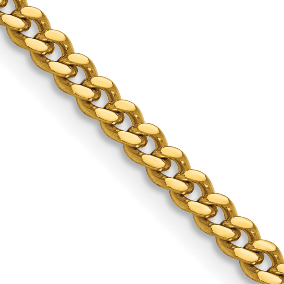 Chisel Stainless Steel Yellow Finish Finish 4mm Curb Chain