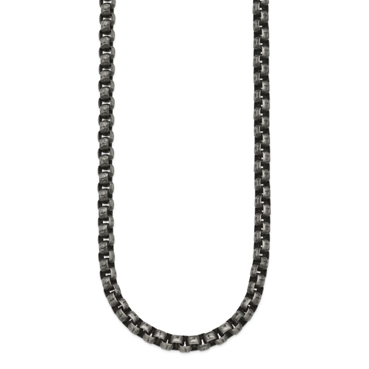 Chisel Stainless Steel Antiqued Box Chain 24 Inch