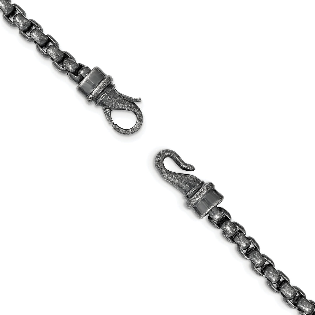Chisel Stainless Steel Antiqued Box Chain 24 Inch