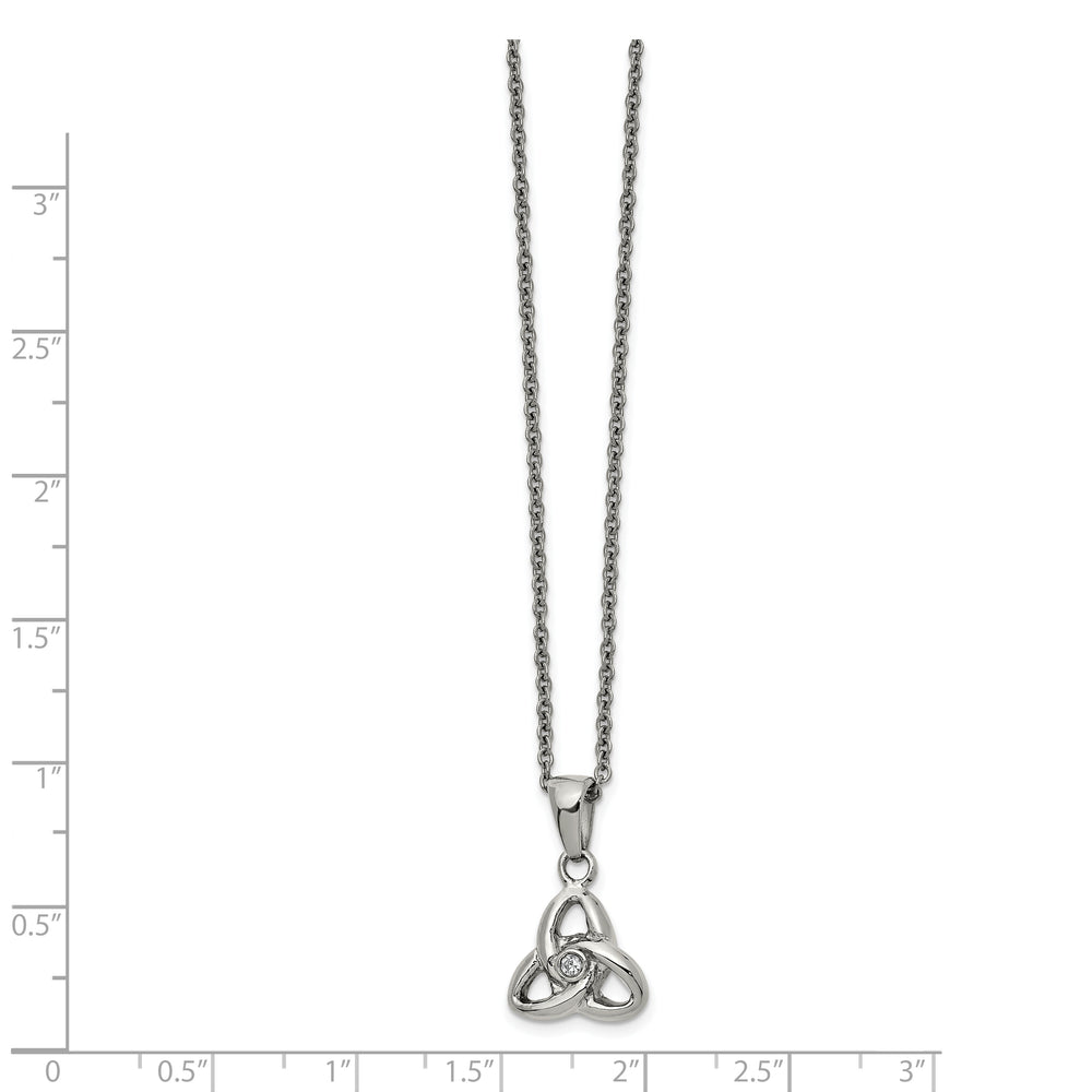 Chisel Stainless Steel with Preciosa Crystal Trinity Knot Pendant on