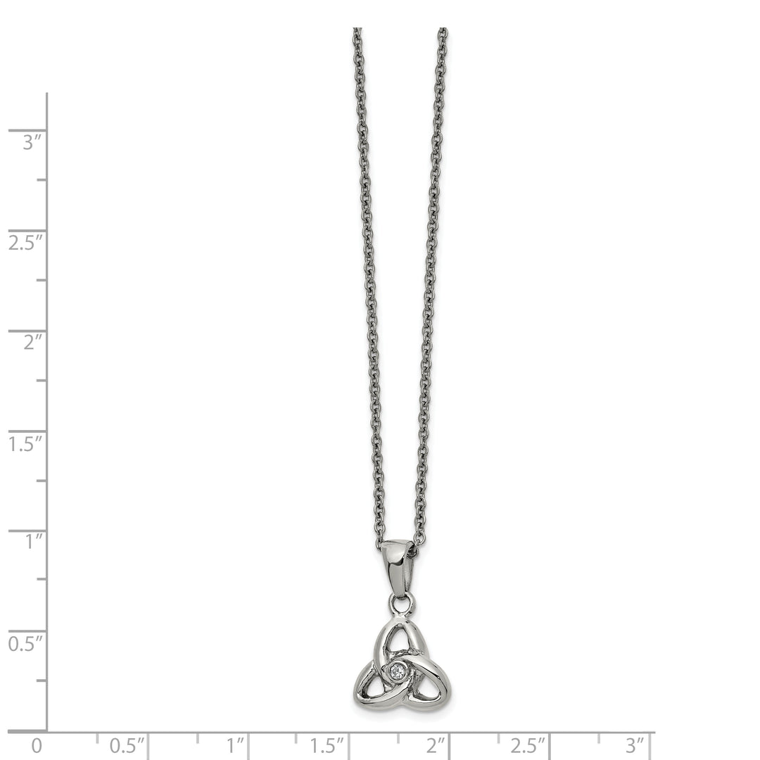 Chisel Stainless Steel with Preciosa Crystal Trinity Knot Pendant on