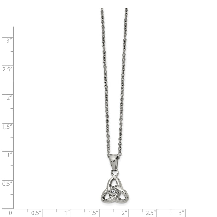 Chisel Stainless Steel with Preciosa Crystal Trinity Knot Pendant on