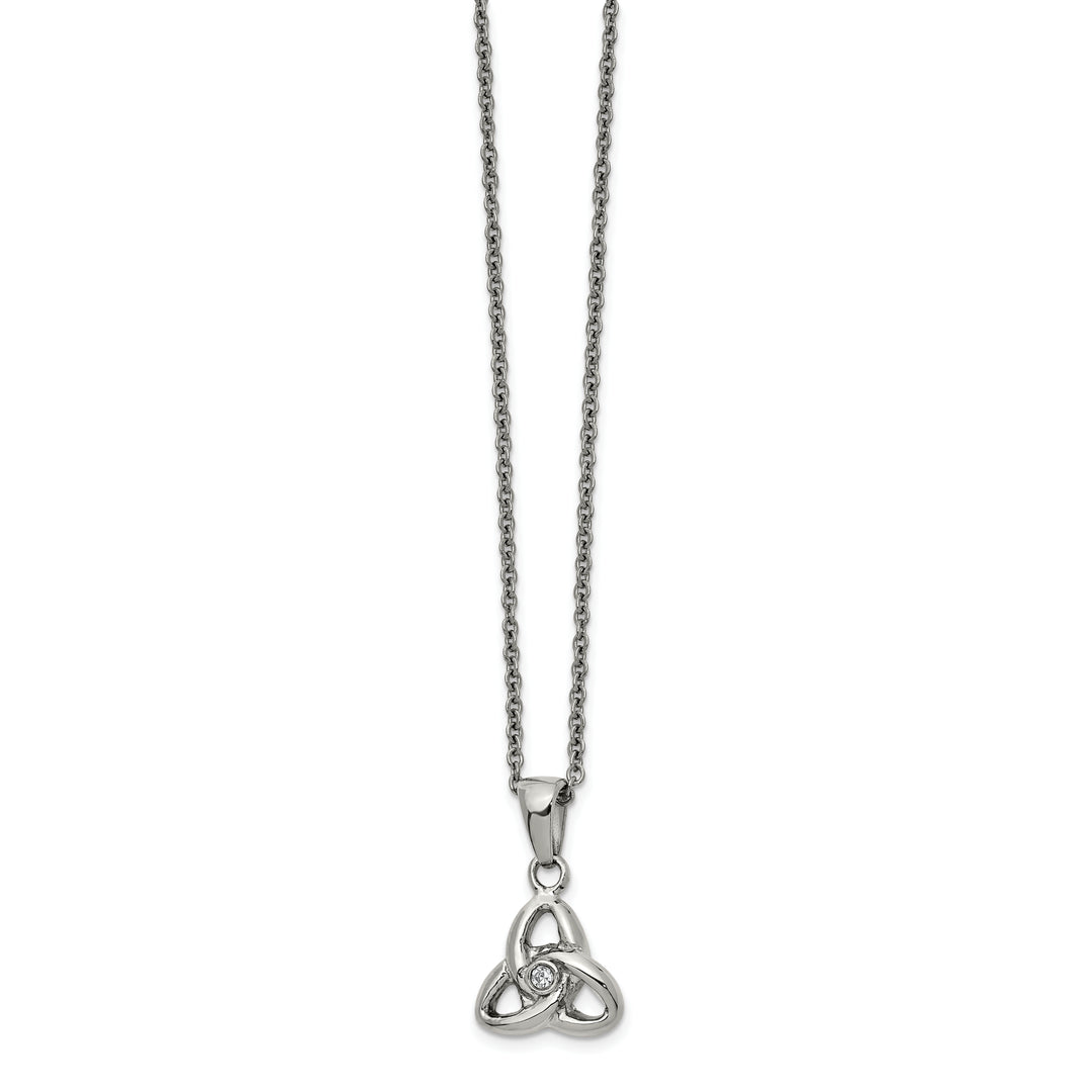 Chisel Stainless Steel with Preciosa Crystal Trinity Knot Pendant on