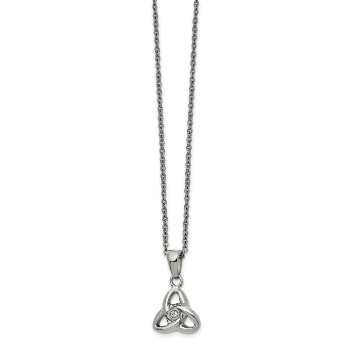 Chisel Stainless Steel with Preciosa Crystal Trinity Knot Pendant on