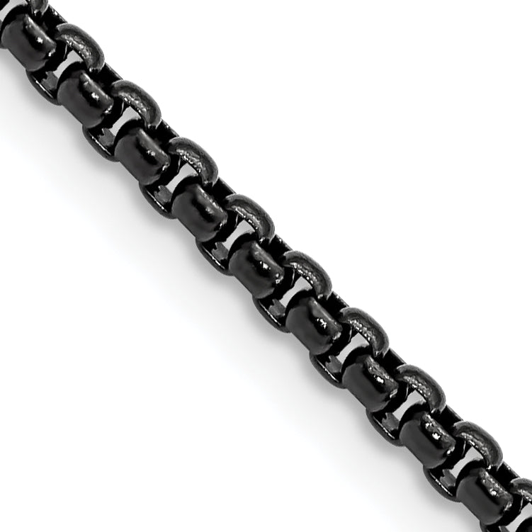 Chisel Stainless Steel Black Finish Finish Box Chain