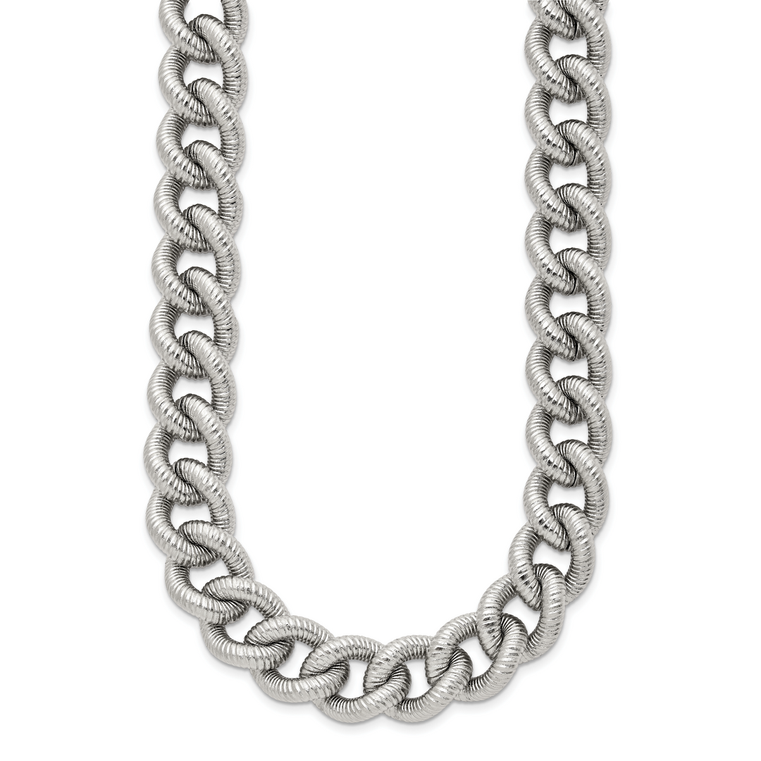 Chisel Stainless Steel and Textured 14.5mm Curb Chain