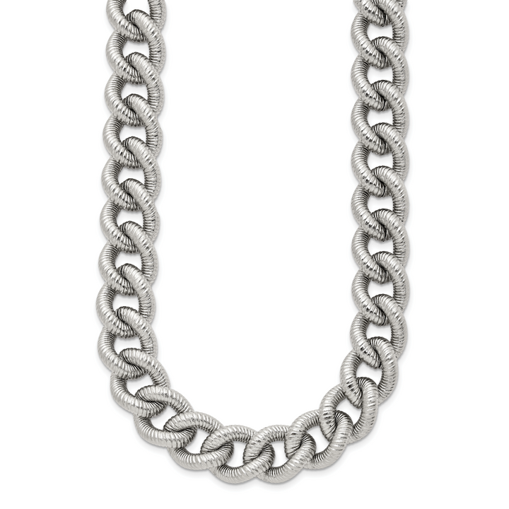 Chisel Stainless Steel and Textured 14.5mm Curb Chain