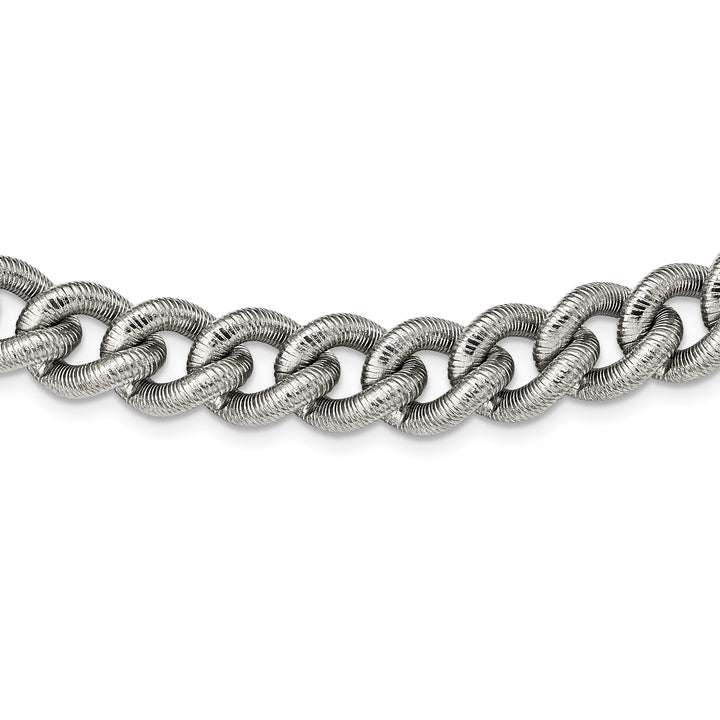Chisel Stainless Steel and Textured 14.5mm Curb Chain