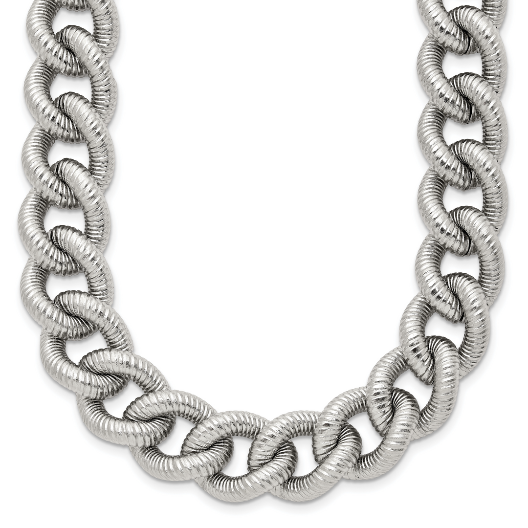 Chisel Stainless Steel and Textured 14.5mm Curb Chain
