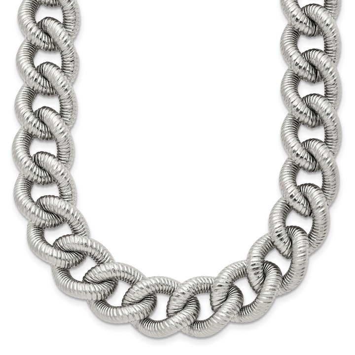 Chisel Stainless Steel and Textured 14.5mm Curb Chain