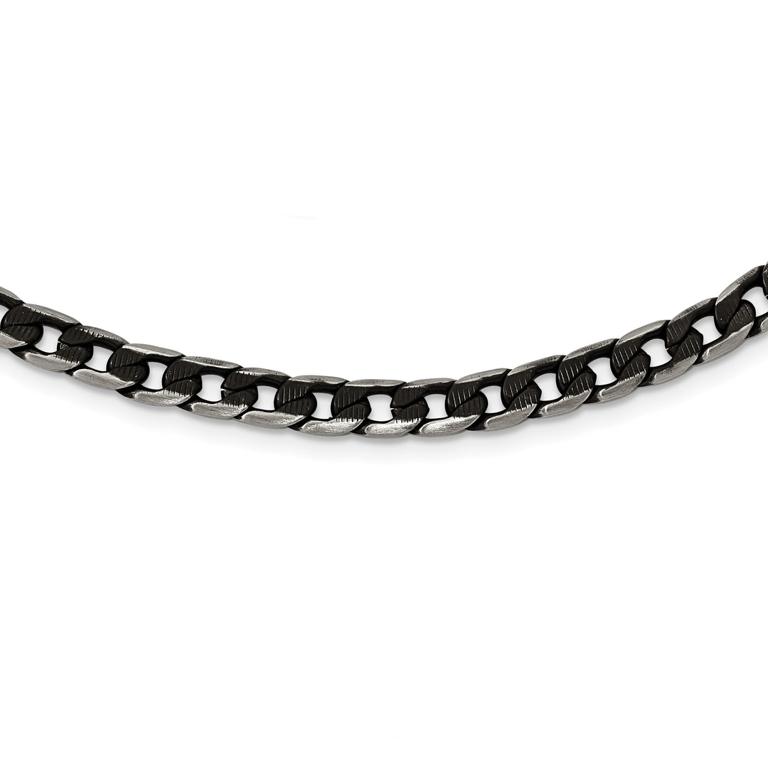 Chisel Stainless Steel Brushed and Black Finish Finish Curb Chain
