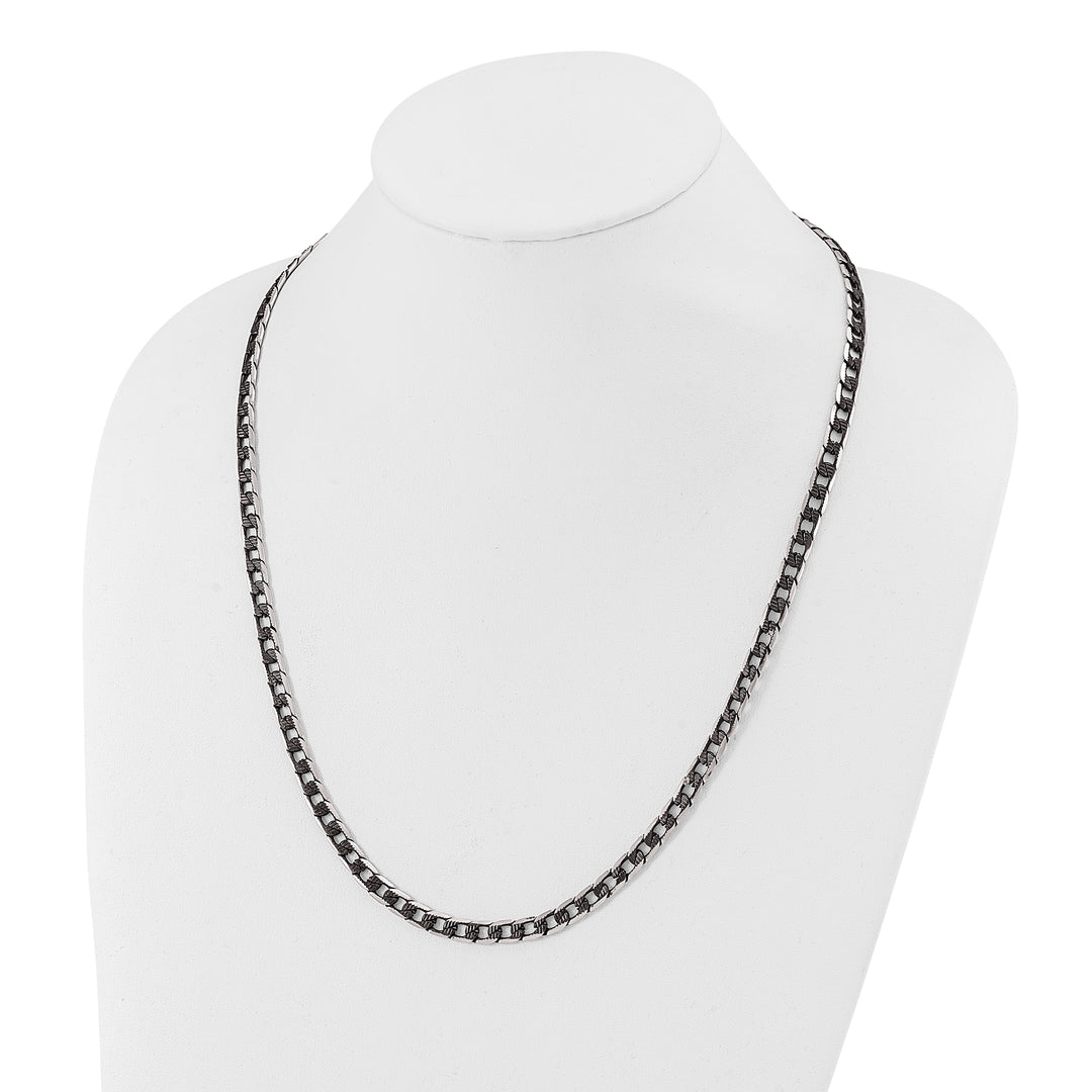 Chisel Stainless Steel Brushed and Black Finish Finish Curb Chain
