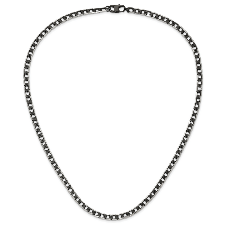 Chisel Stainless Steel Brushed and Black Finish Finish Curb Chain
