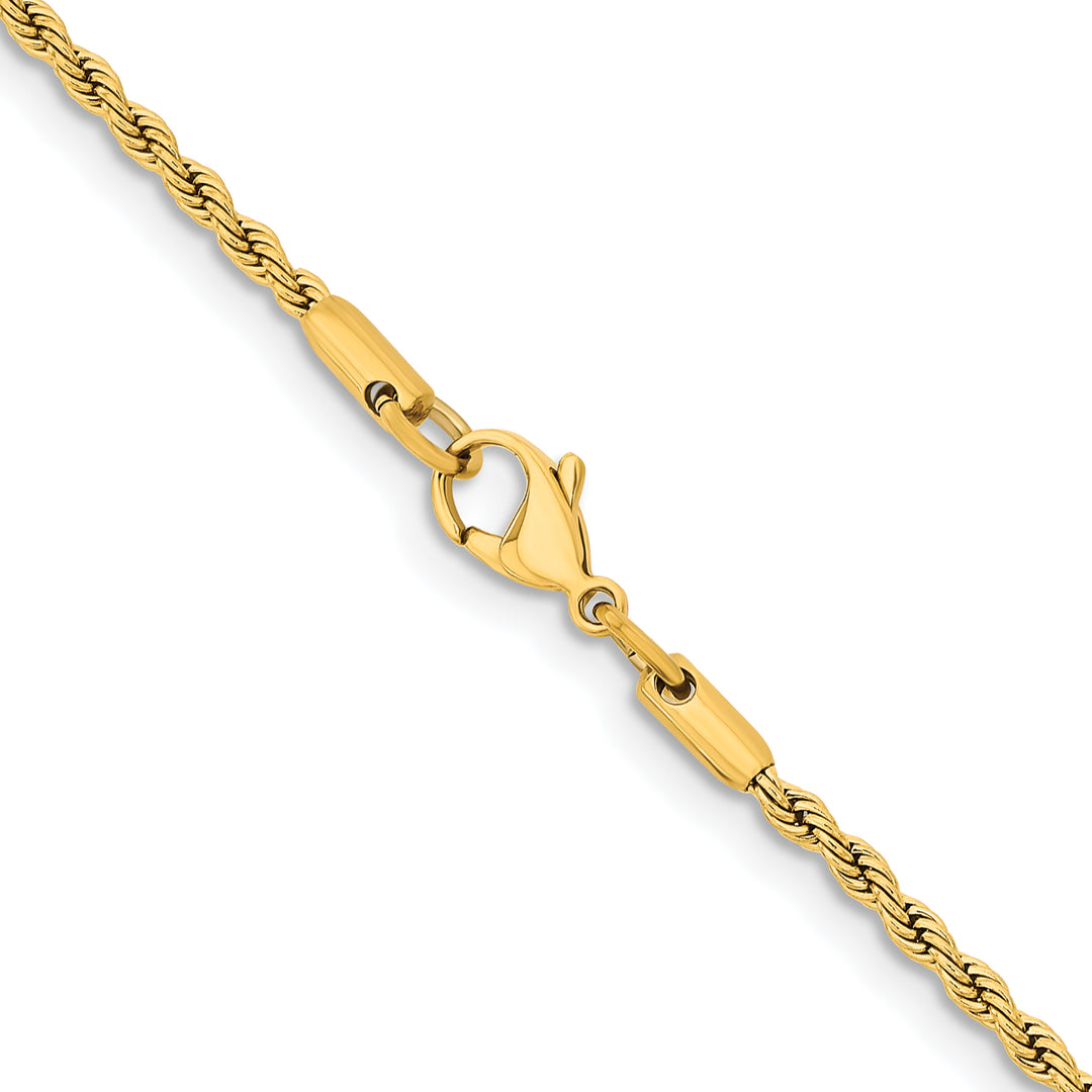 Chisel Stainless Steel Yellow Finish Finish 2.4mm Rope Chain