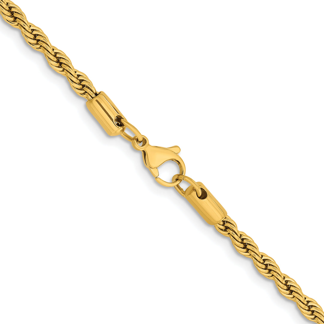 Chisel Stainless Steel Yellow Finish Finish 4mm Rope Chain