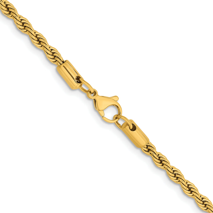 Chisel Stainless Steel Yellow Finish Finish 4mm Rope Chain