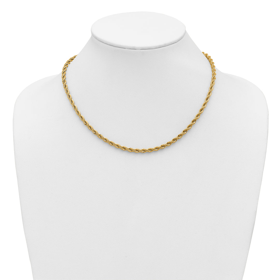 Chisel Stainless Steel Yellow Finish Finish 4mm Rope Chain