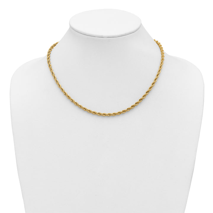 Chisel Stainless Steel Yellow Finish Finish 4mm Rope Chain