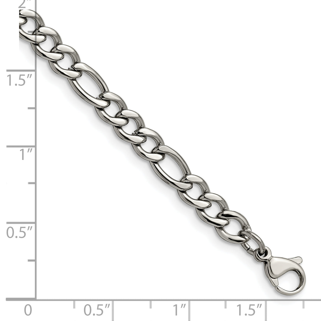 Chisel Stainless Steel 5.3mm Figaro Bracelet