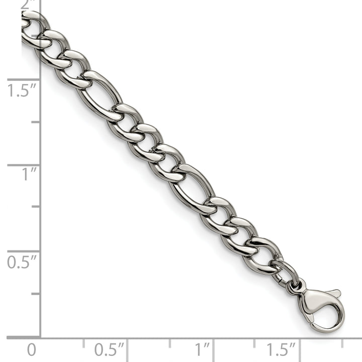 Chisel Stainless Steel 5.3mm Figaro Bracelet