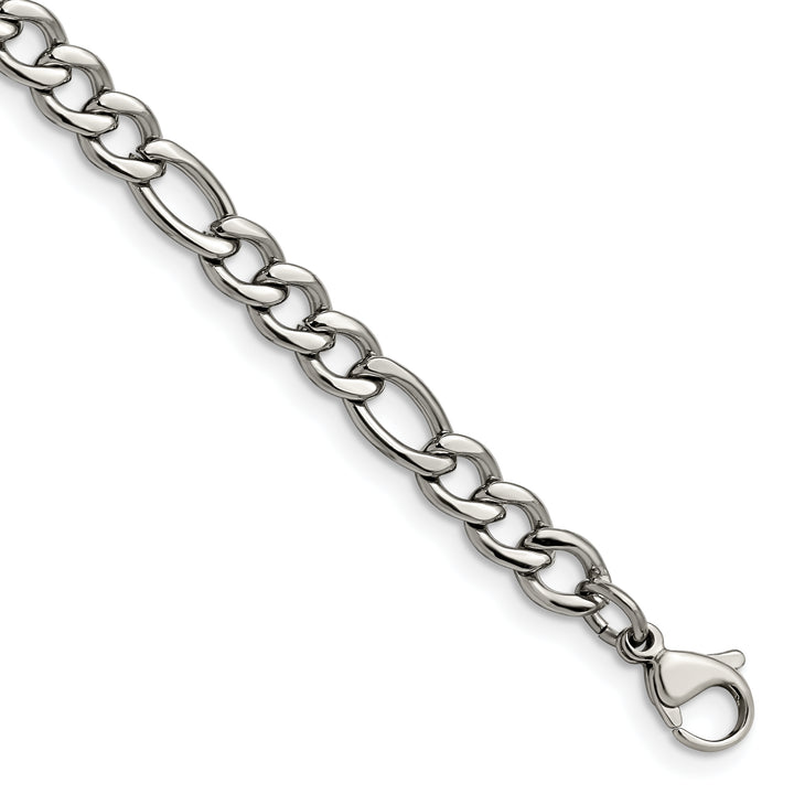 Chisel Stainless Steel 5.3mm Figaro Bracelet