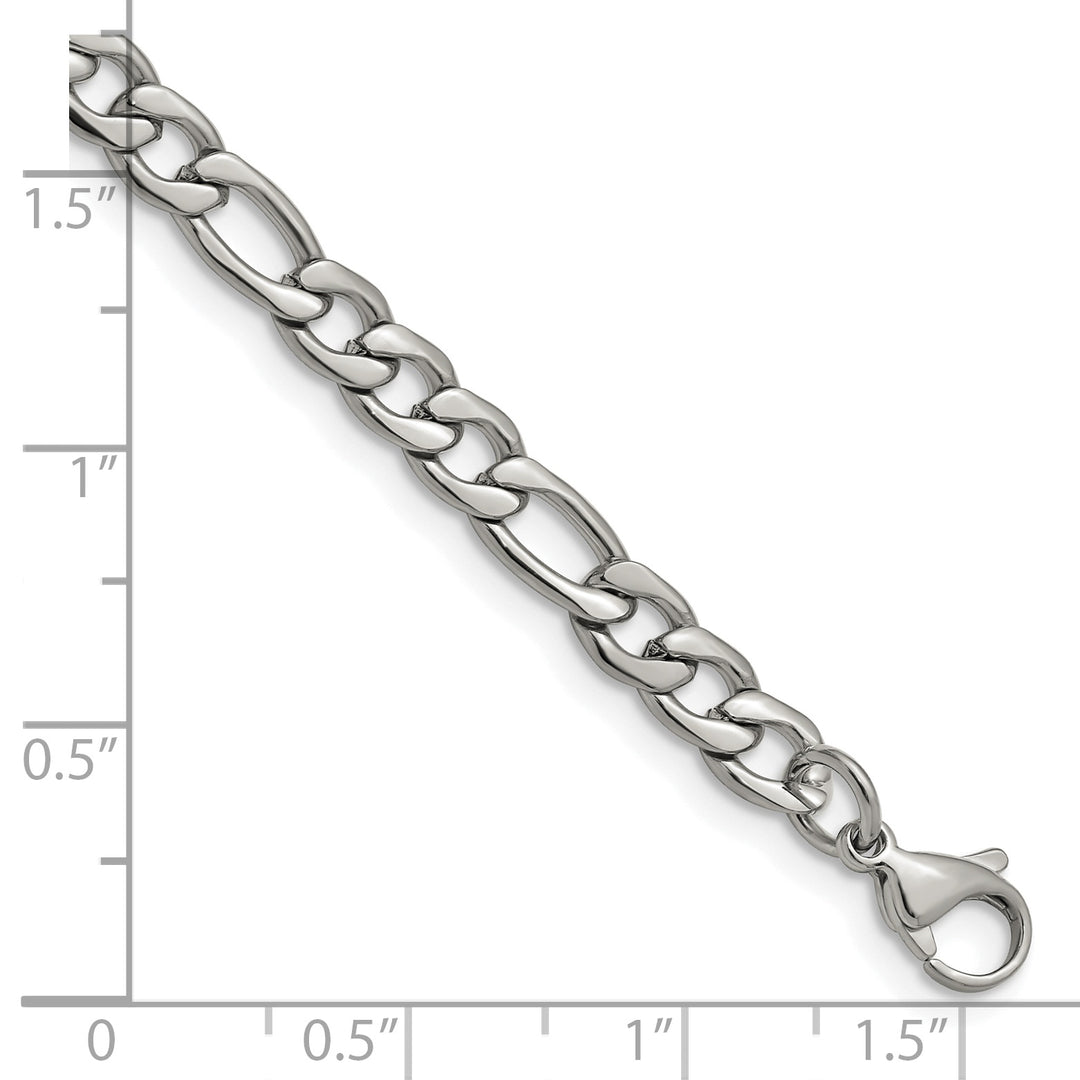 Chisel Stainless Steel 6.3mm Figaro Bracelet