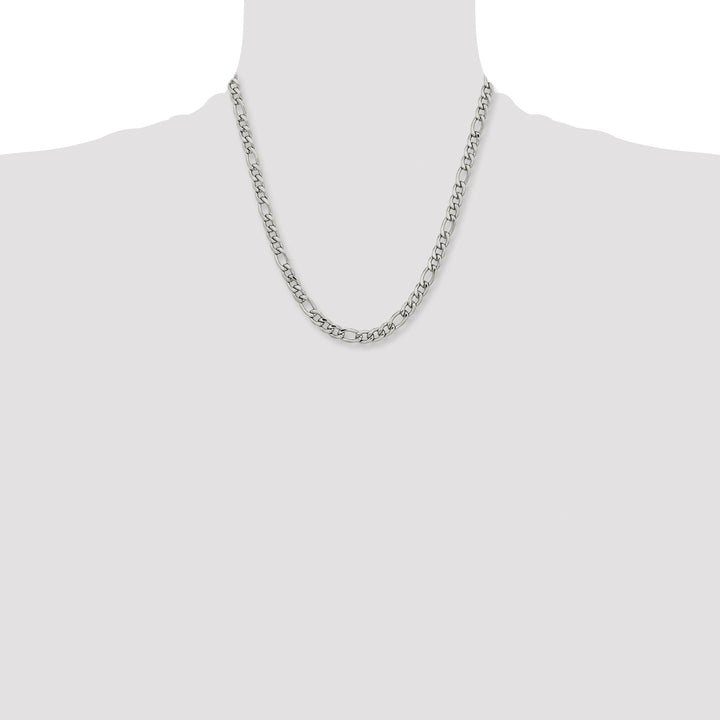 Chisel Stainless Steel 6.75mm Figaro Chain