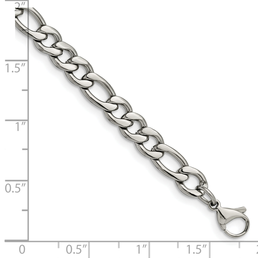 Chisel Stainless Steel 6.75mm Figaro Bracelet