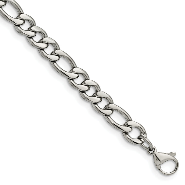 Chisel Stainless Steel 6.75mm Figaro Bracelet