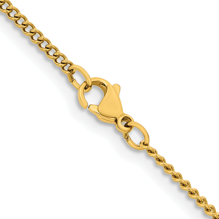 Chisel Stainless Steel Yellow Finish Finish 2.25mm Round Curb Chain