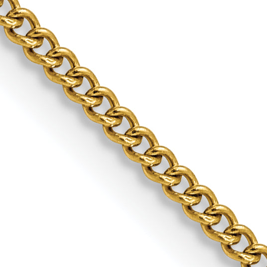 Chisel Stainless Steel Yellow Finish Finish 2.25mm Round Curb Chain