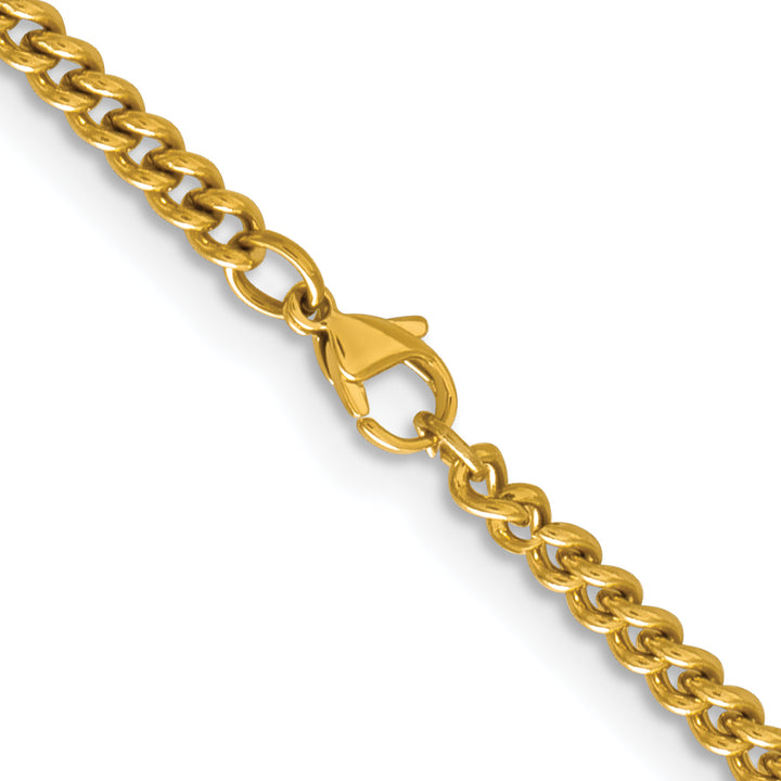 Chisel Stainless Steel Yellow Finish Finish 4mm Round Curb Chain