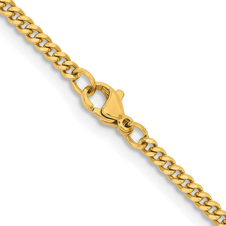 Chisel Stainless Steel Yellow Finish Finish 3mm Curb Chain